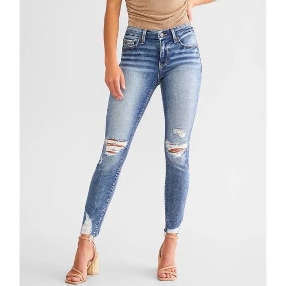 Buckle Women's Skinny Jeans - Light Blue